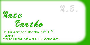 mate bartho business card